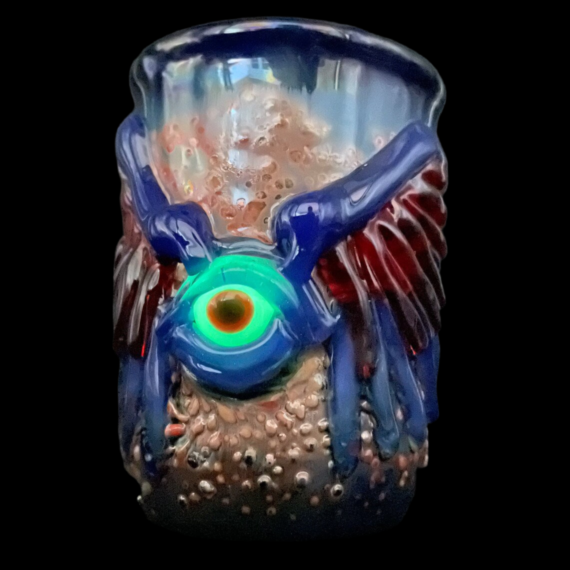 Winged phoenix shot glass (blue)