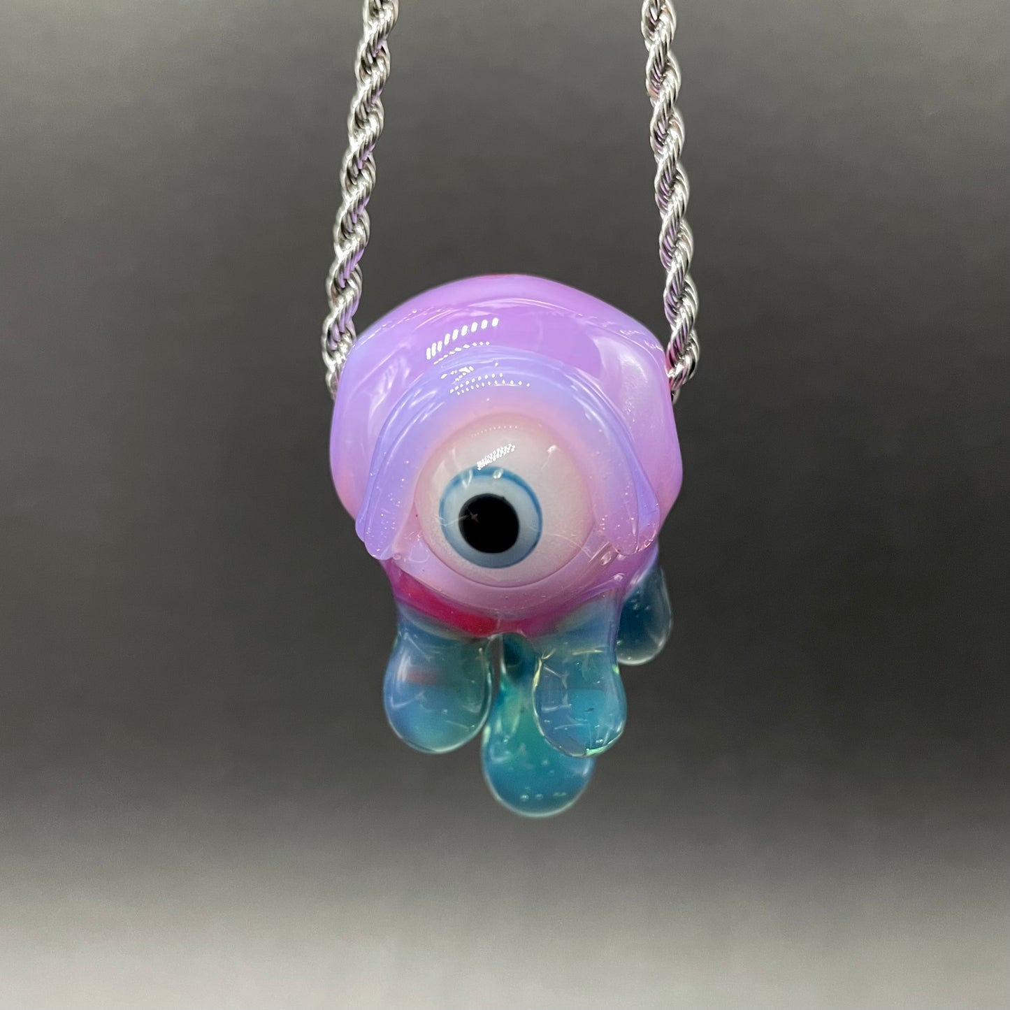 Drippy cyclops glass pendant