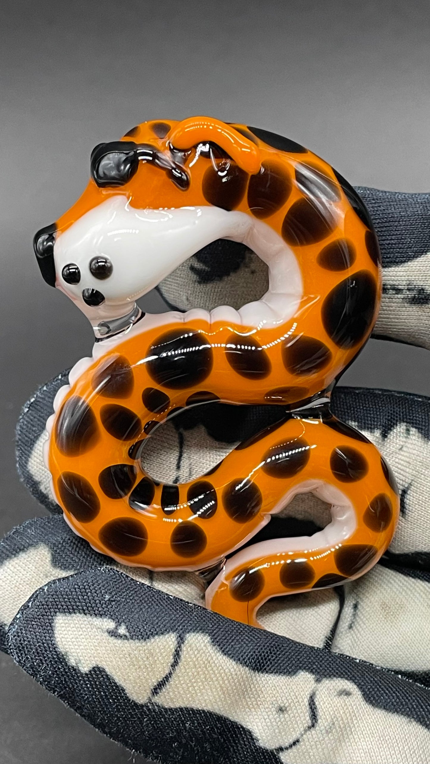 Slithering Chester Cheetah glass pendant