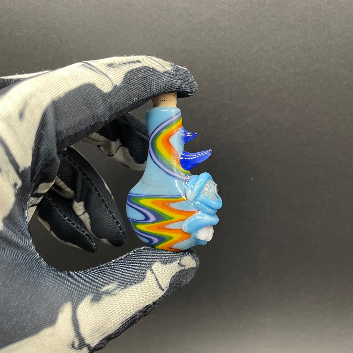 Rainbow cork bottle pendant