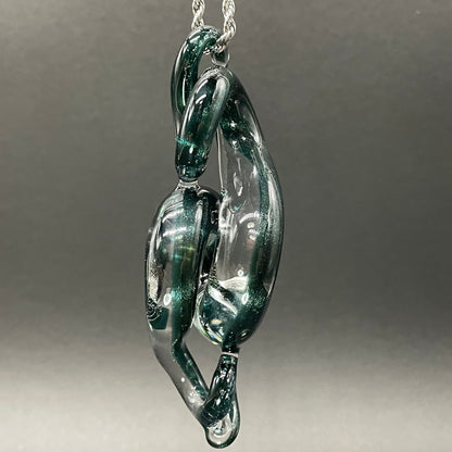 Dichroic sparkle snake pendant