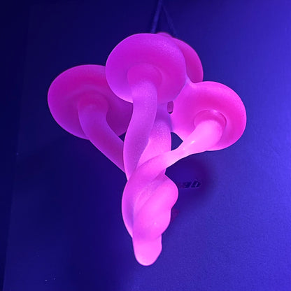 Blacklight mushroom pendant