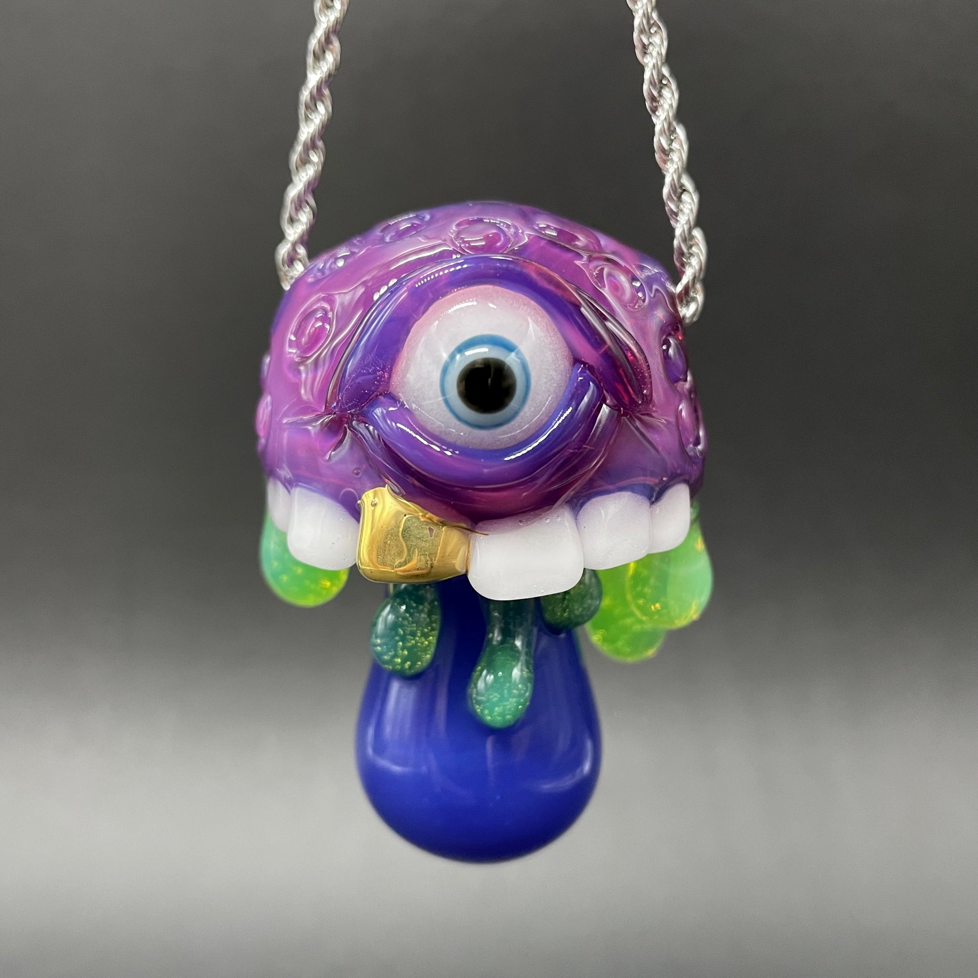 Artisan glass About last night glass mushroom pendant - detailed craftsmanship