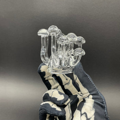 Handblown Clear Glass Mushroom Sculpture Psychedelic Cluster Art Piece