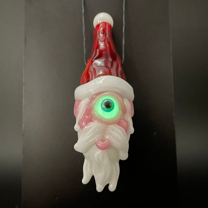 Cyclops Santa glass pendant