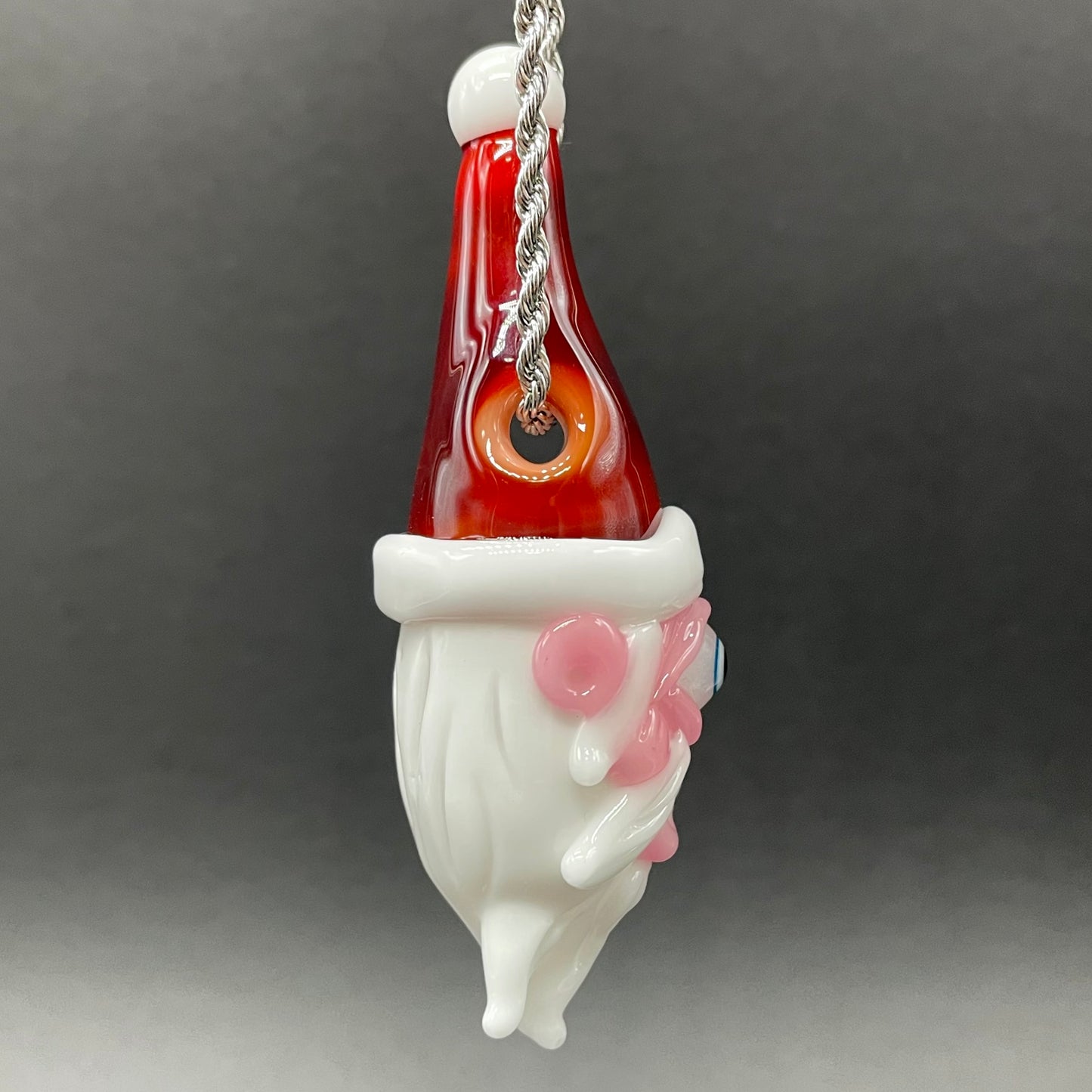 Cyclops Santa glass pendant