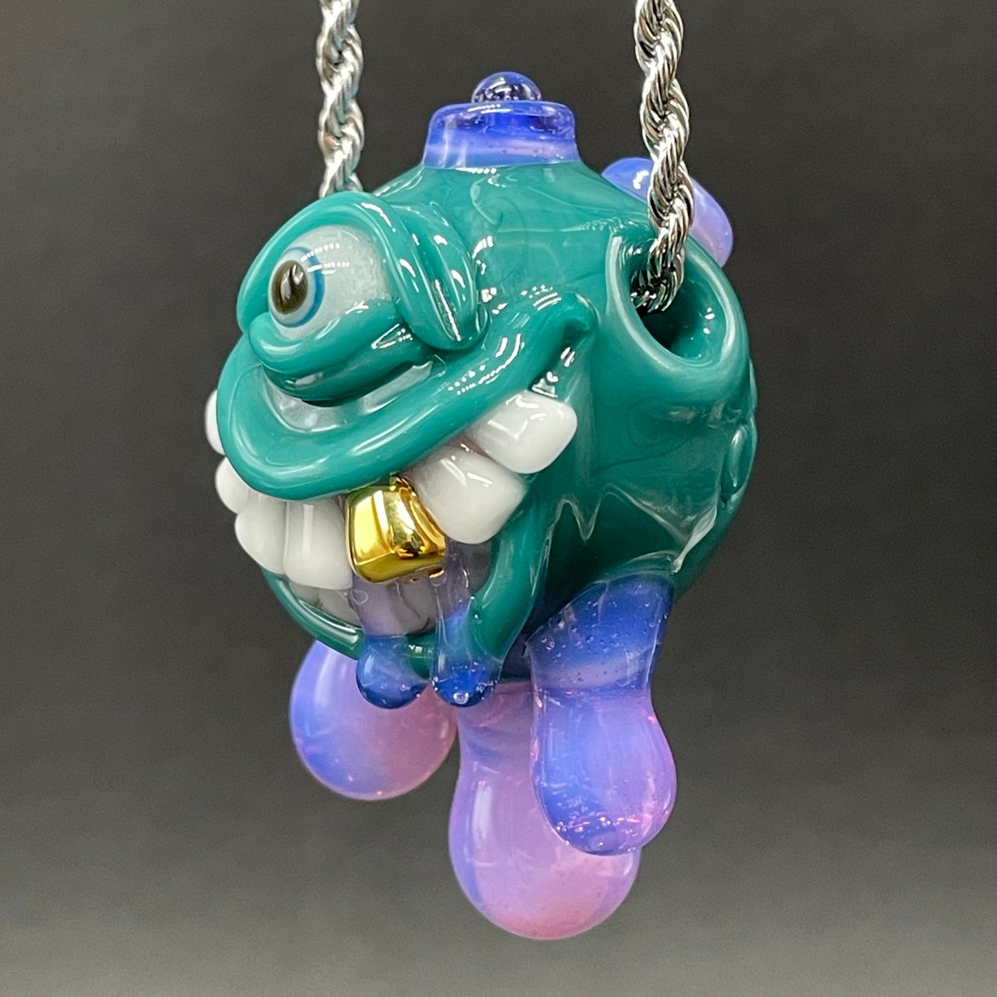 Dripping with sarcasm glass pendant