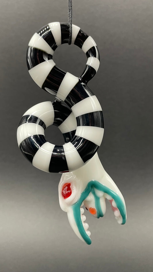 Beetlejuice Inspired solid glass Sandworm  Sculpture