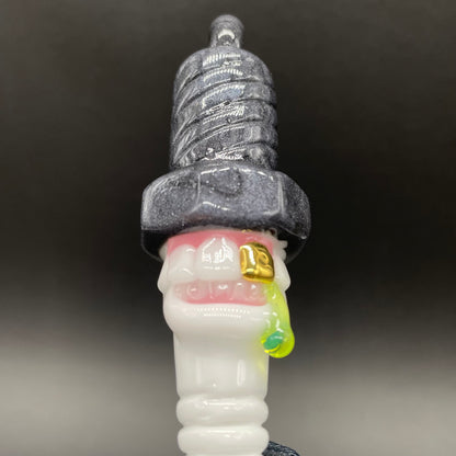 Sparky the Glass spark plug pendant