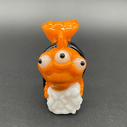 Mutant three eyed fish sushi glass pendant