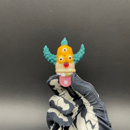 Krusty the clown glass pendant with opal tab