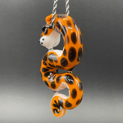 Slithering Chester Cheetah glass pendant