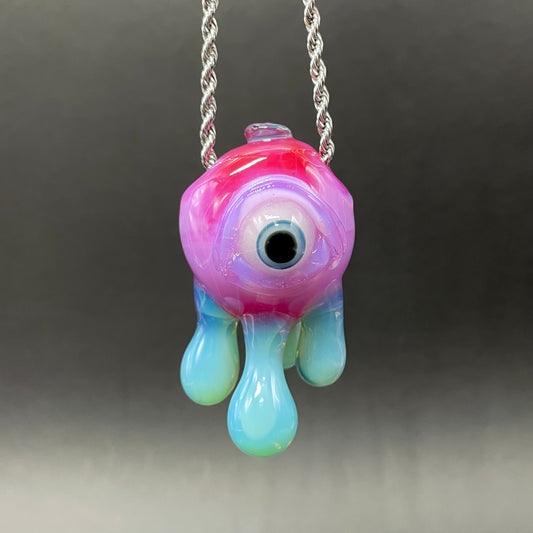 Drippy cyclops glass pendant