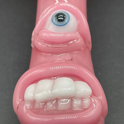 Pink evil eye bubbler