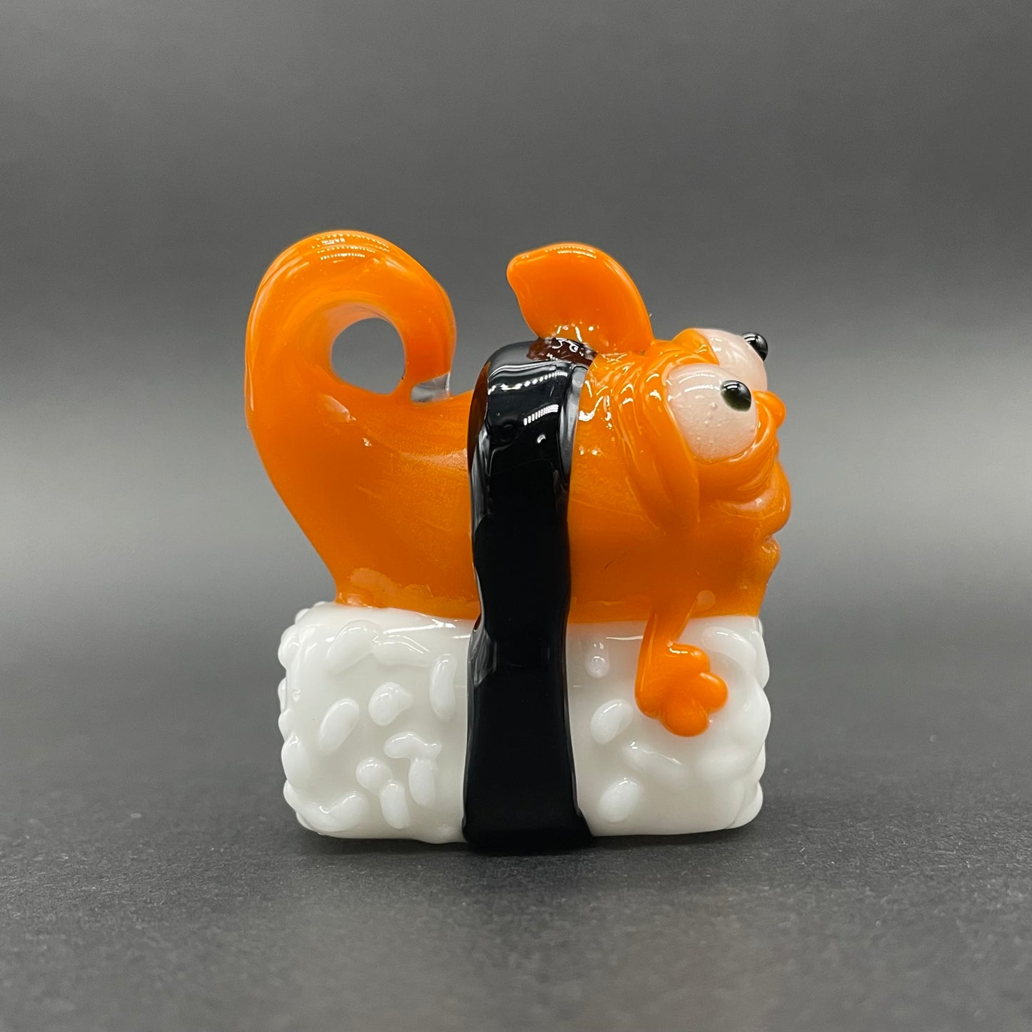 Mutant three eyed fish sushi glass pendant