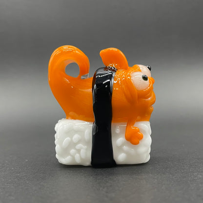 Mutant three eyed fish sushi glass pendant