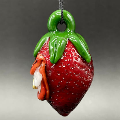 Toothy strawberry pendant