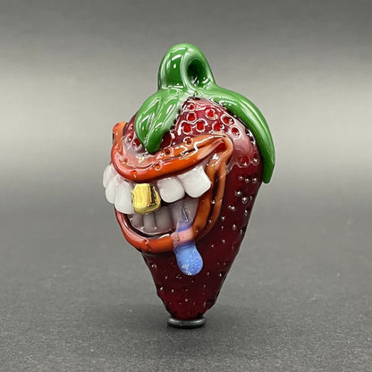 Toothy strawberry pendant