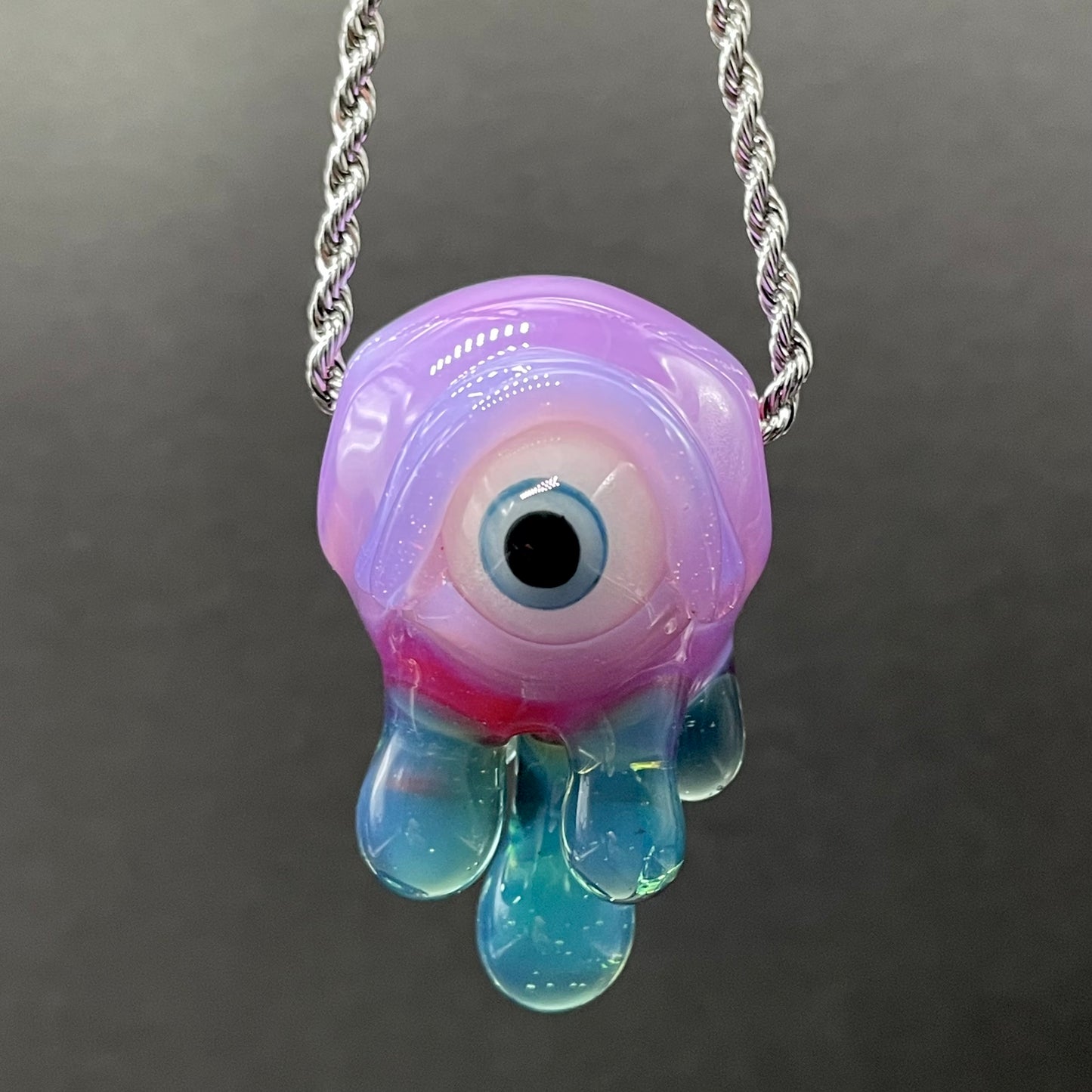 Drippy cyclops glass pendant