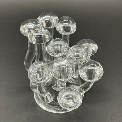 Handblown Clear Glass Mushroom Sculpture Psychedelic Cluster Art Piece