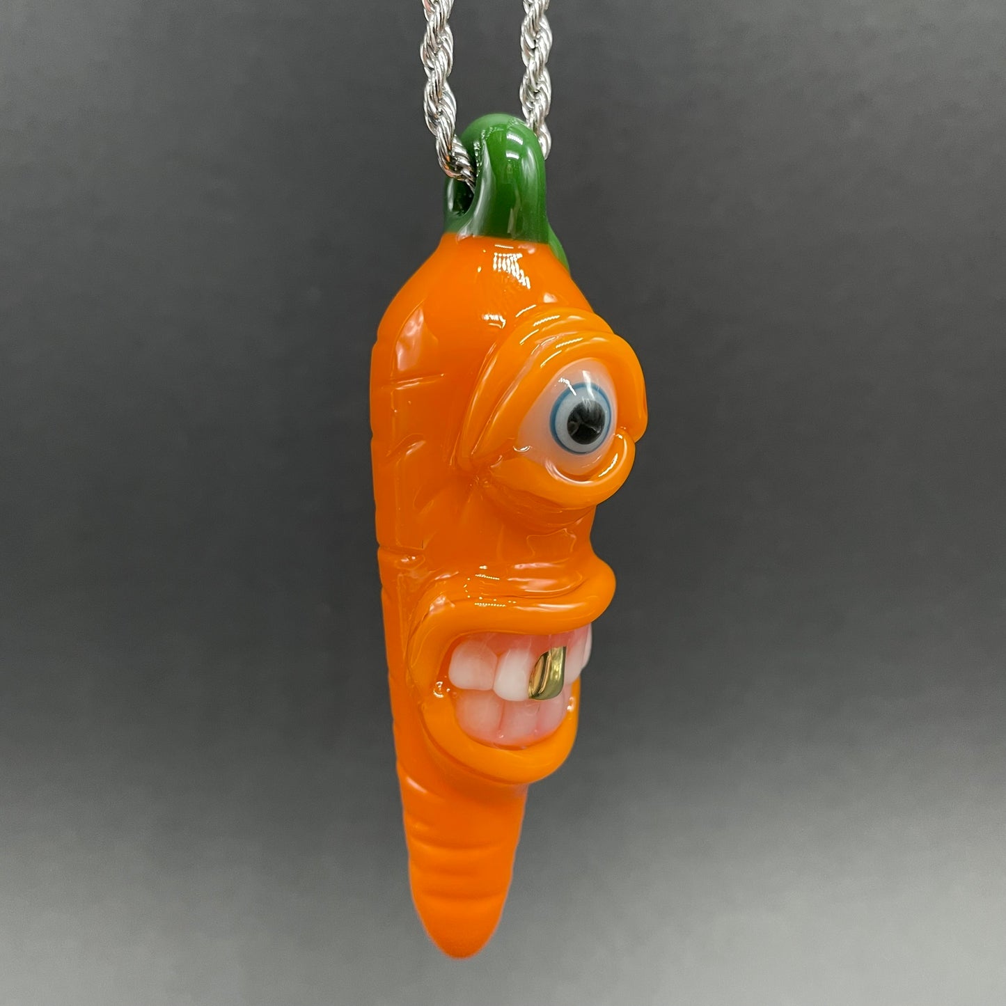 Glass carrot pendant