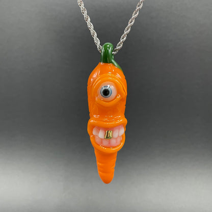 Glass carrot pendant