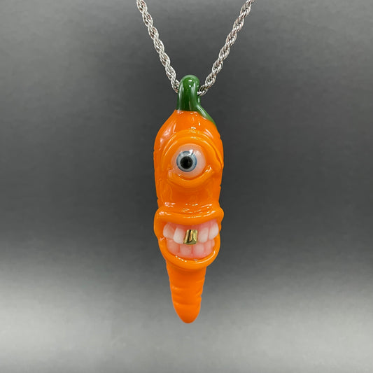 Glass carrot pendant