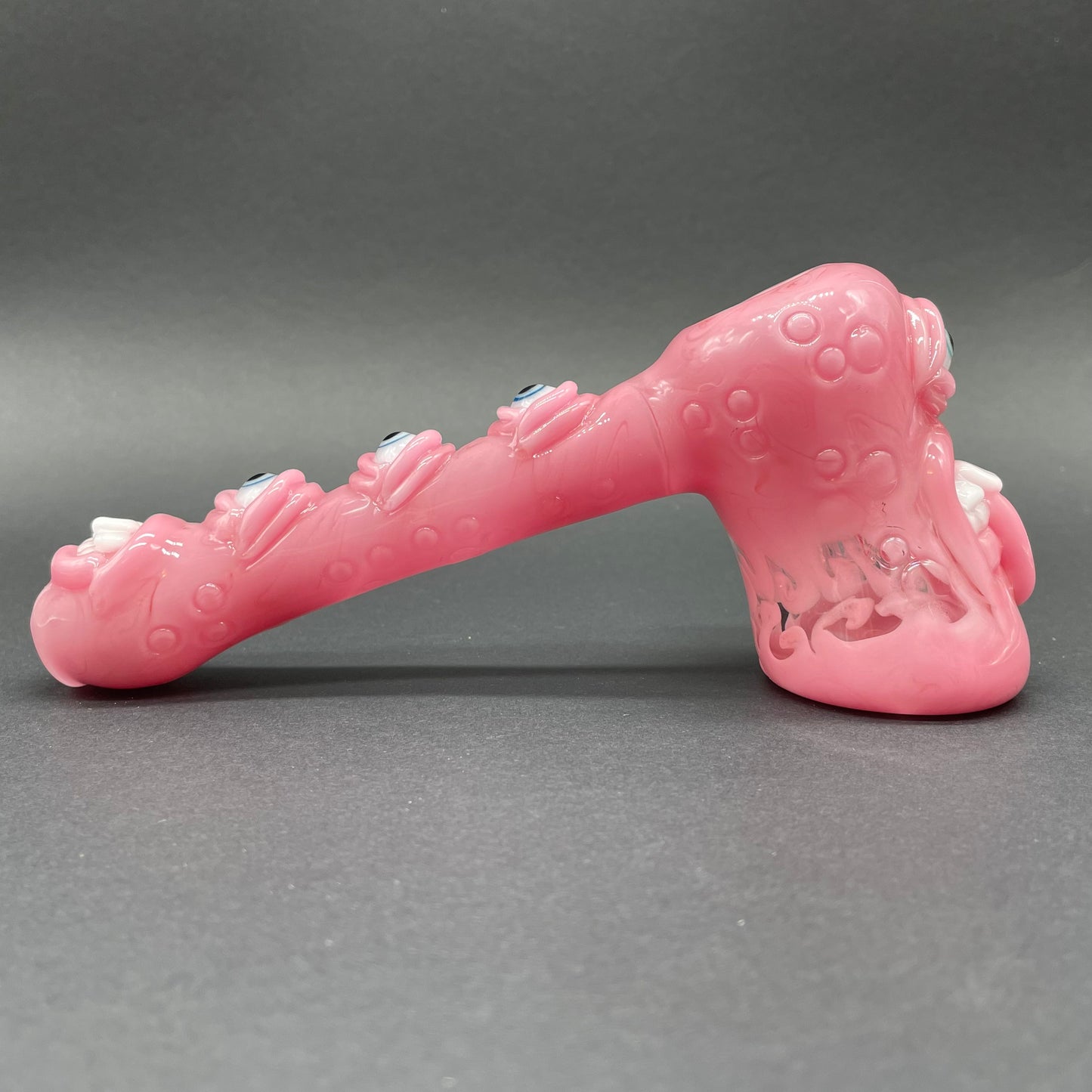 Pink evil eye bubbler