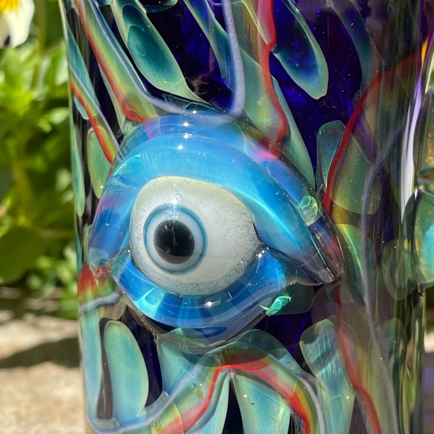 Rainbow cyclops plant pot with drainage holes
