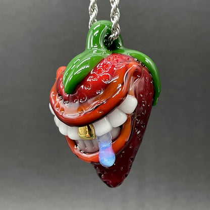 Toothy strawberry pendant