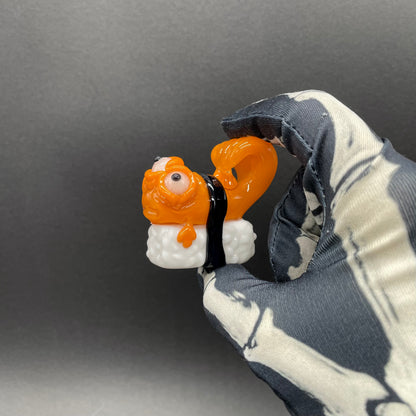 Mutant three eyed fish sushi glass pendant