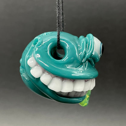 Grinning like a fool glass pendant