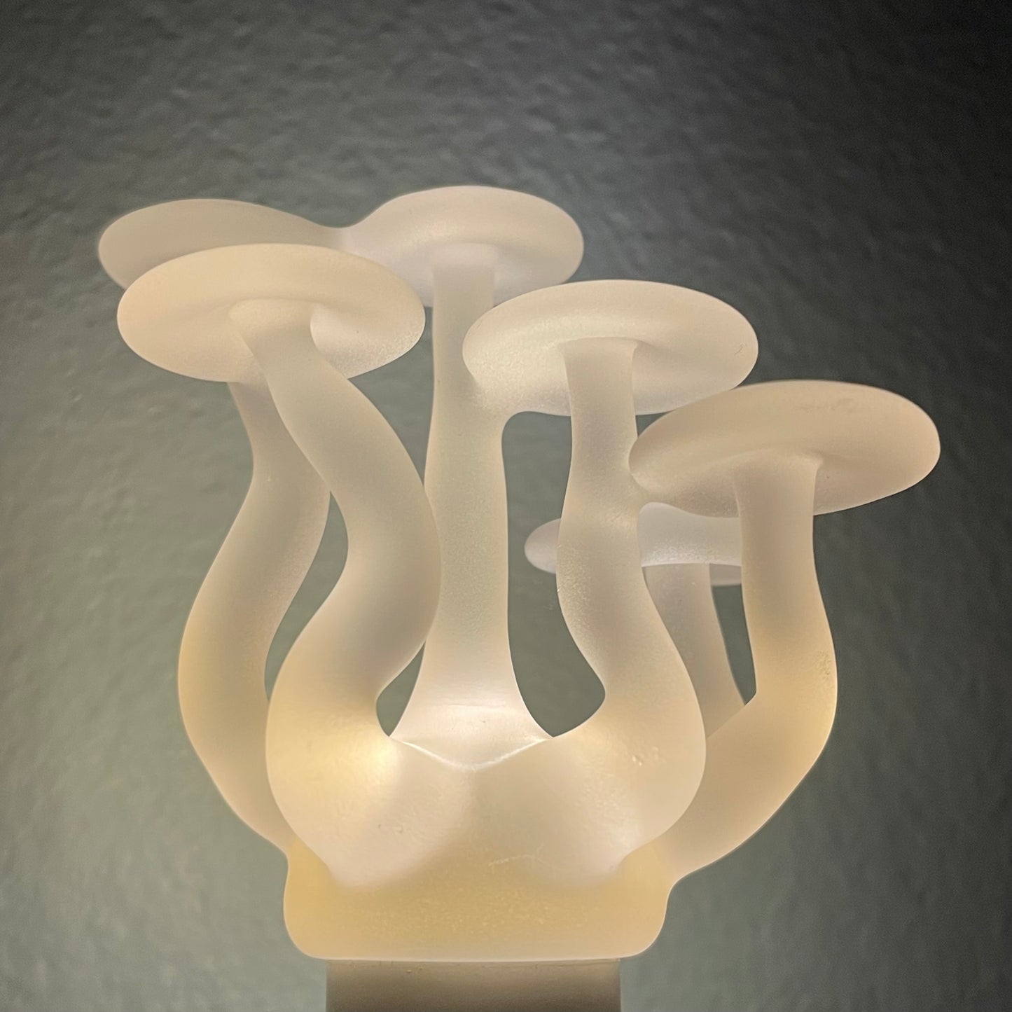 Mushroom, frosted clear glass led night light.