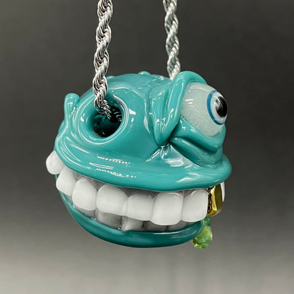 Grinning like a fool glass pendant