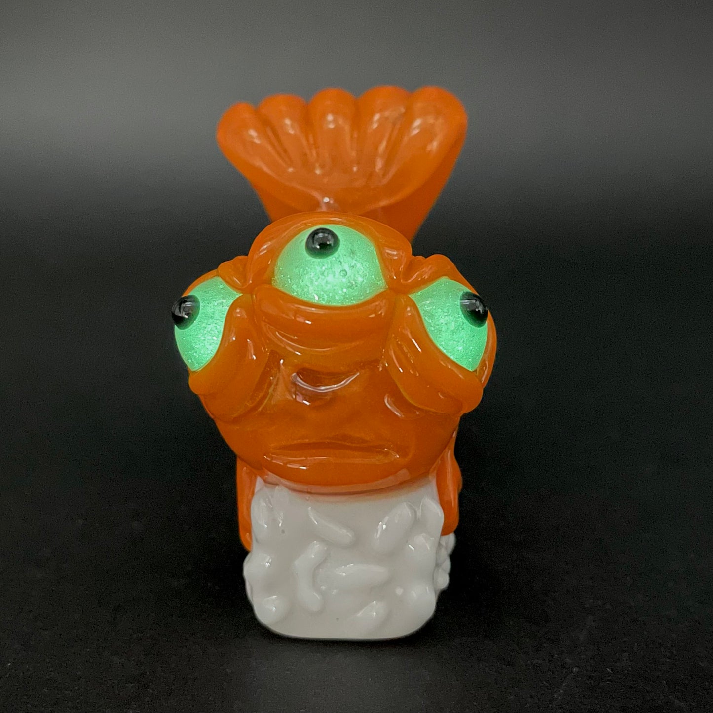 Mutant three eyed fish sushi glass pendant