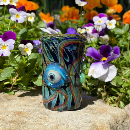 Rainbow cyclops plant pot with drainage holes