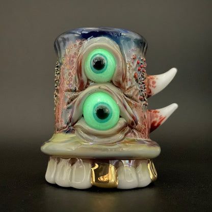 chompers shot glass with a mouth full of teeth