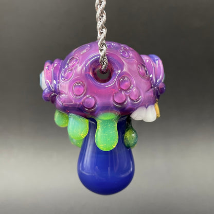 Hand-blown About last night glass mushroom pendant - Leviathan Glass original