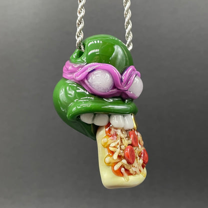Glass Donatello ninja turtle pendant