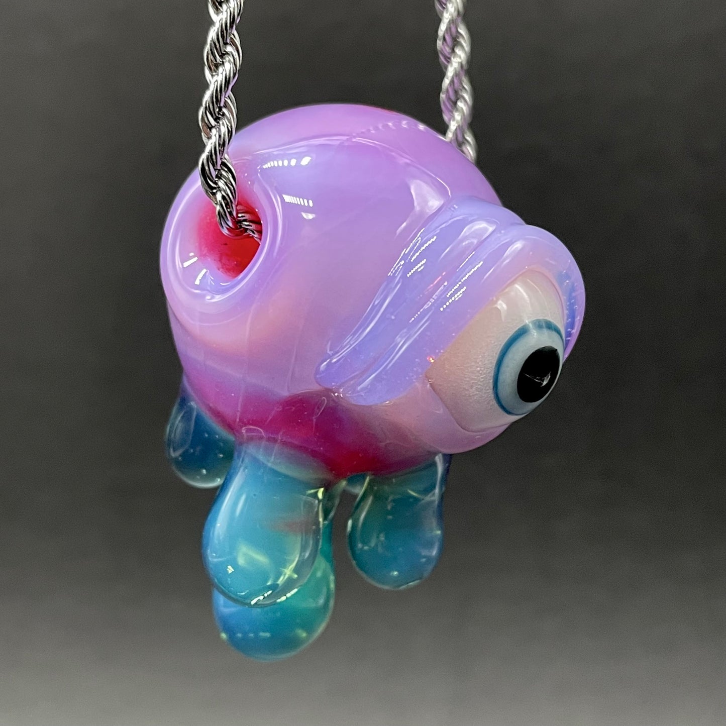 Drippy cyclops glass pendant