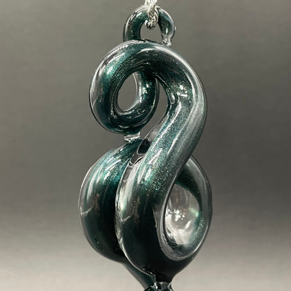 Dichroic sparkle snake pendant