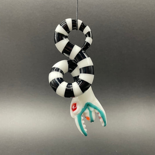 Beetlejuice Inspired solid glass Sandworm  Sculpture