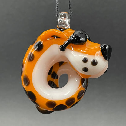 Slithering Chester Cheetah glass pendant