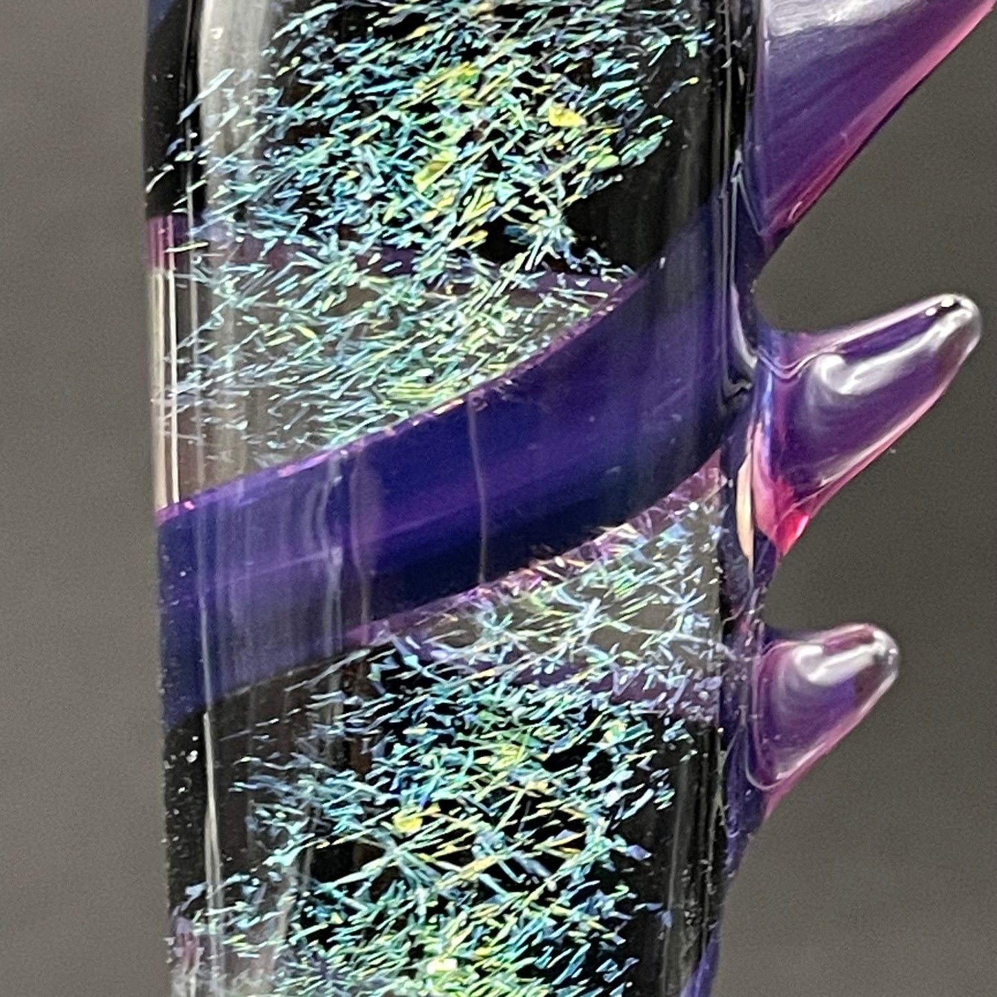 Hand-blown Royal jelly dichroic cyclops pendant - Leviathan Glass original