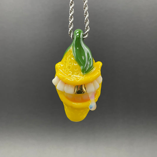 Grinning lemon pendant