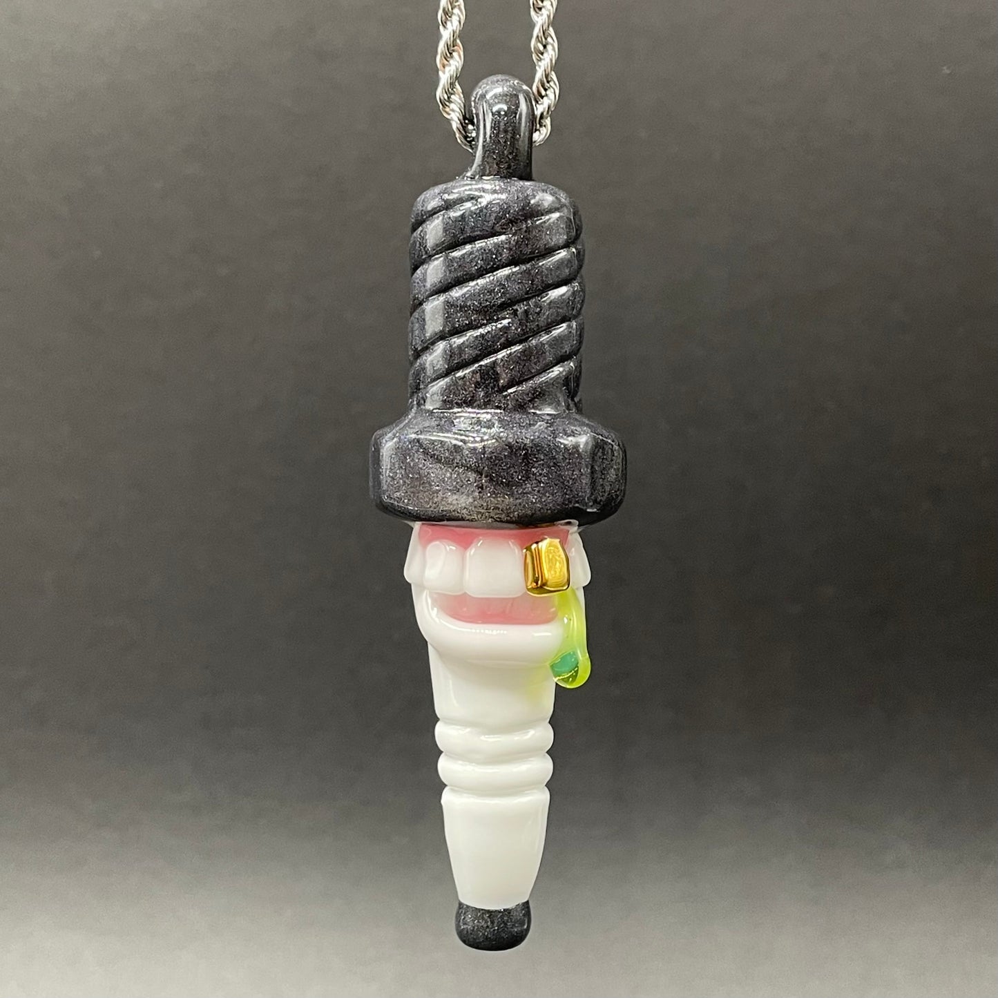 Sparky the Glass spark plug pendant