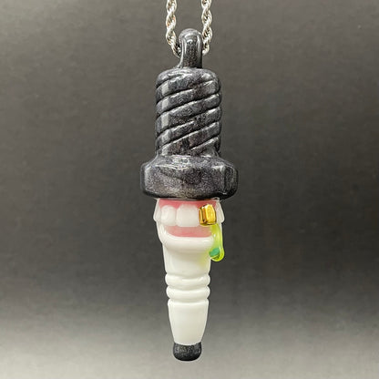 Sparky the Glass spark plug pendant