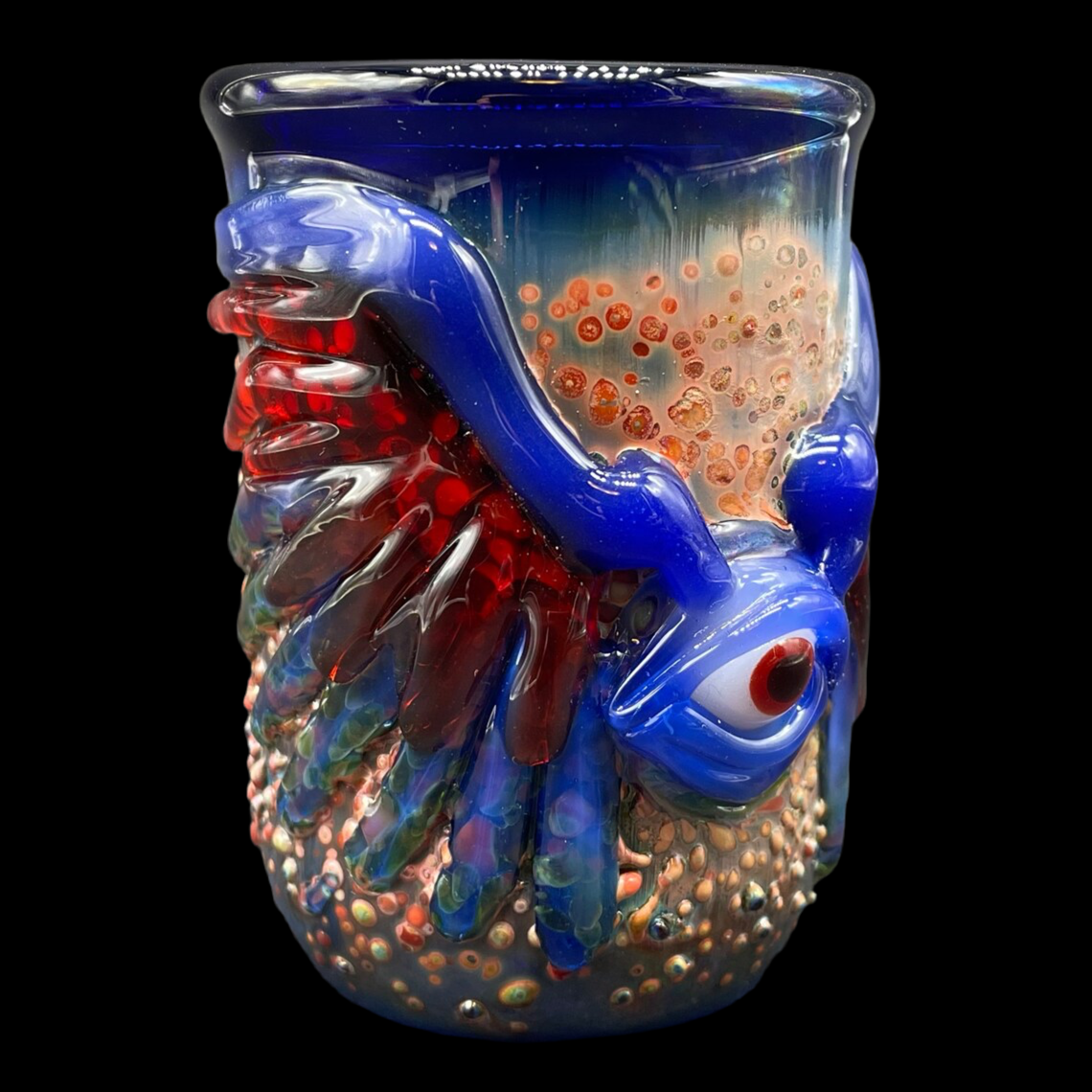 Winged phoenix shot glass (blue)