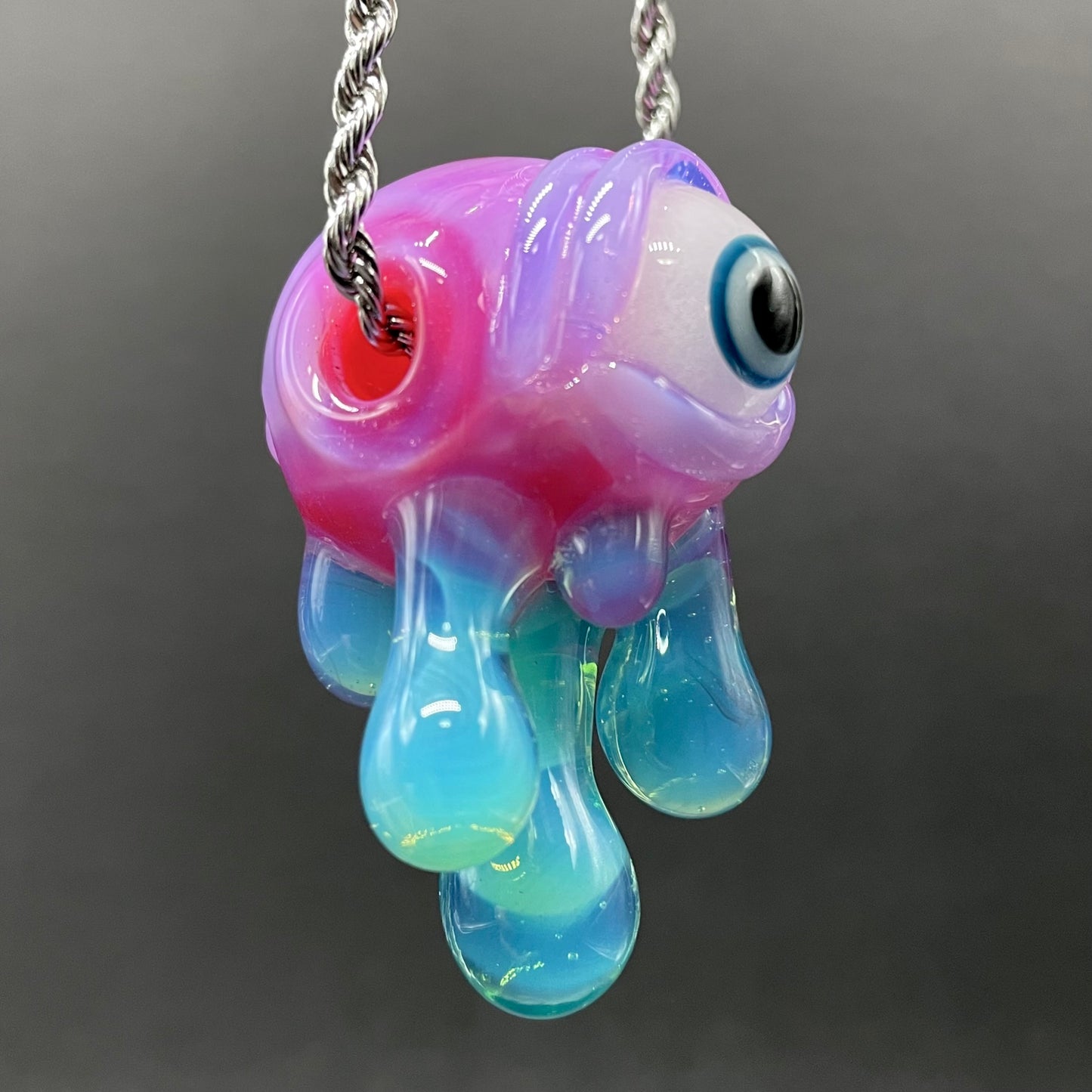 Drippy cyclops glass pendant