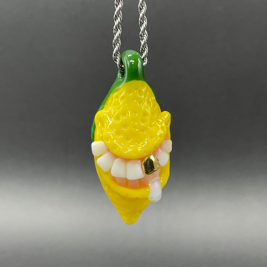 Grinning lemon pendant